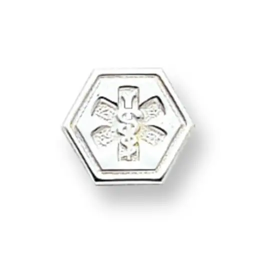 Sterling Silver Caduceus Hexagon Charm Jewerly {1}