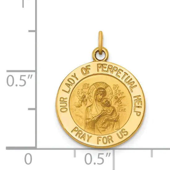 14K Gold Our Lady Of Perpetual Help Charm Religious Jewerly 21mm x 15mm {5}