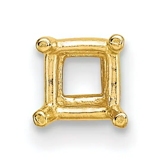 14K Gold 4 Prong Princess Setting 2mm {2}