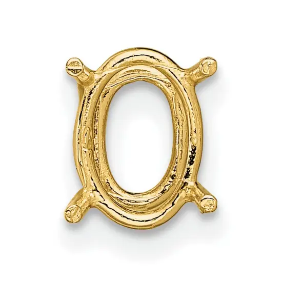 14K Gold 4 Prong Oval Wire Basket Setting 10mm {2}