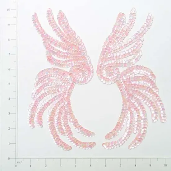 Seaweed Sequin Applique/Patch 9 1/2" x 4 1/2" Pack of 2 Rose {1}