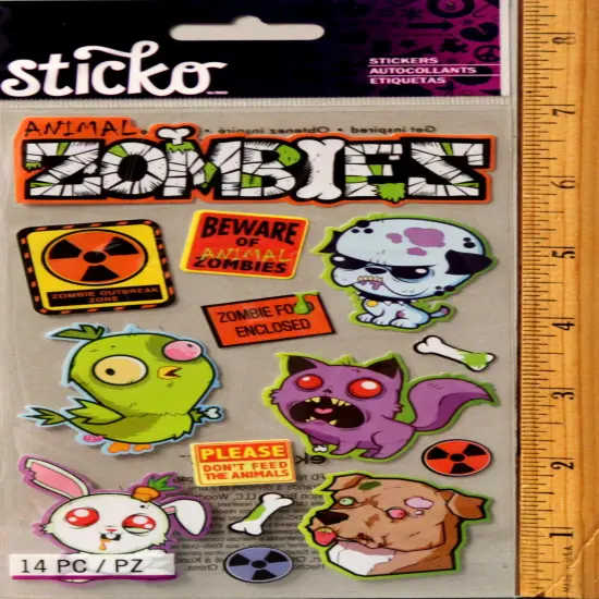 Sticko Animal Zombies Stickers {1}