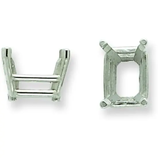 14K WG 4 Prong Emerald Cut Low Basket Head 4.5x6mm {1}