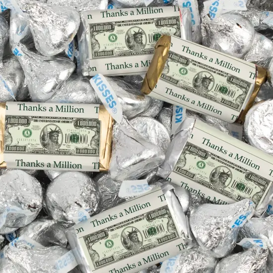 128 Pcs Thank You Candy Favors Hershey's Miniatures & Kisses - Thanks a Million {1}