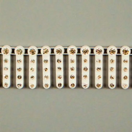 Glass Rhinestone Fringe Trim White {1}