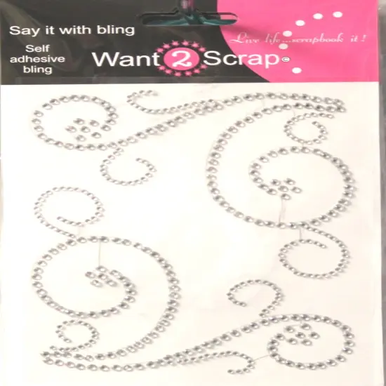 Spellbinders Want 2 Scrap Say It With Bling Self-Adhesive Swirls, Diamond Embellishments {1}