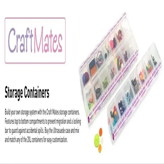 CRAFT MATES Bead Organizer and Plastic Storage Containers for Crafts, Buttons, Pins and More, 56 Locking Compartments, Clear Lids {2}