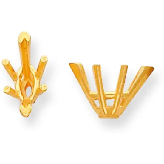 14K Gold 6 Prong Marquise V-End Setting 8.5x5mm {1}
