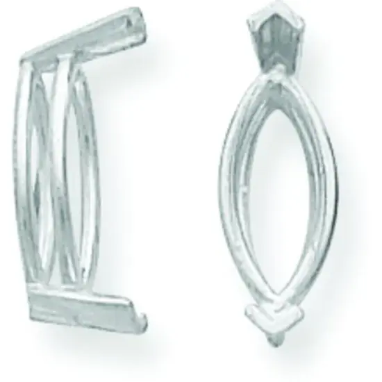 14K White Gold 2 Prong Marquise Setting 13.75x6.5mm {1}