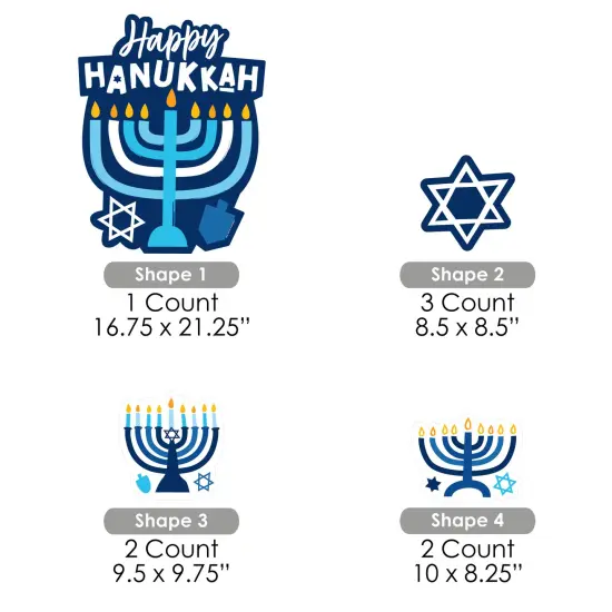 Big Dot of Happiness Hanukkah Menorah - Yard Sign and Outdoor Lawn Decorations - Chanukah Holiday Party Yard Signs - Set of 8 {7}