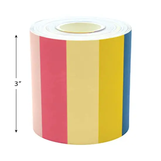 Oh Happy Day Stripes Straight Rolled Border Trim - 50 ft - Decorate Bulletin Boards, Walls, Desks, Windows, Doors, Lockers, Schools, Classrooms, Homeschool & Offices {4}