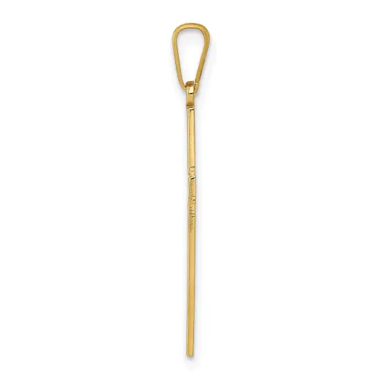 14K Yellow Gold Cross Charm Pendant Religious Jewerly 29mm x 15mm {3}