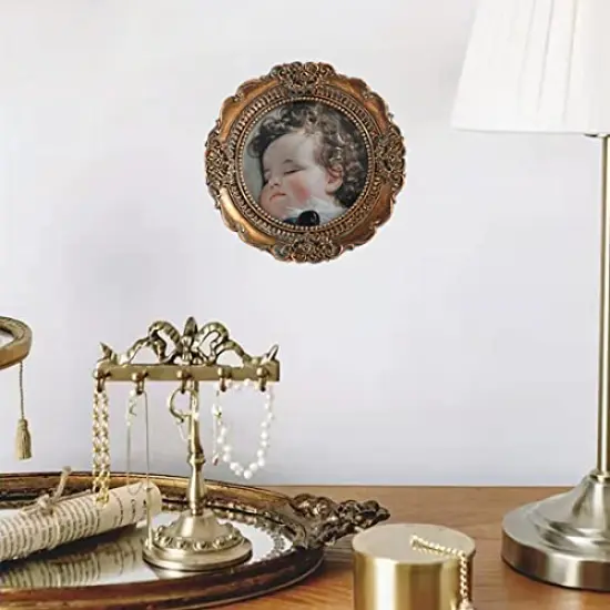 Vintage 3x3 Small Round Picture Frame (1 pack) {5}