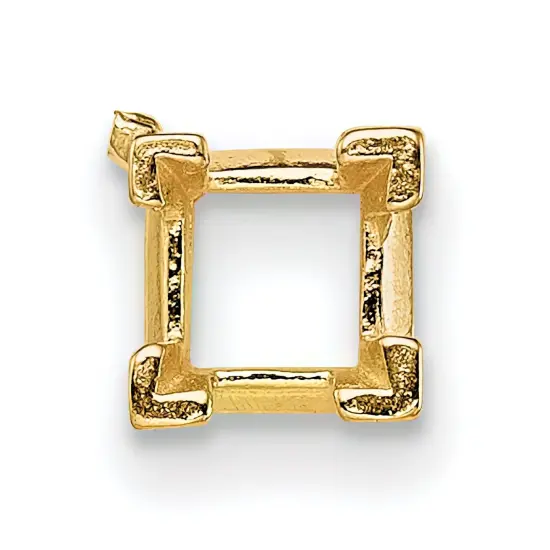 14K Gold 4 Prong Princess Airline V-End Setting 4.8mm {2}