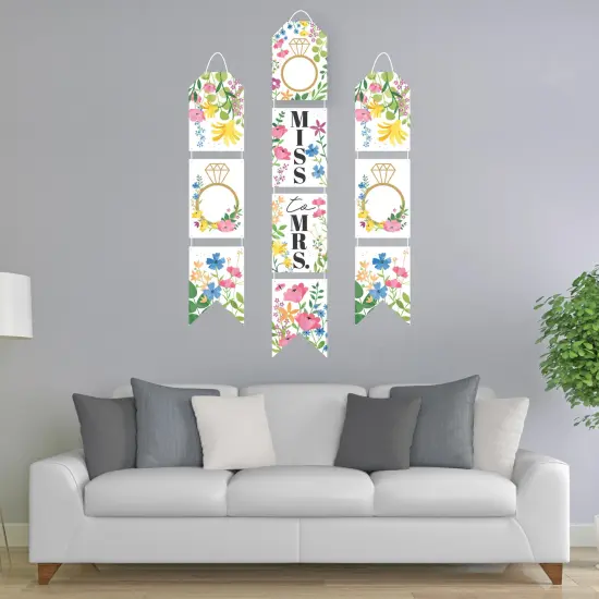 Big Dot of Happiness Wildflowers Bride - Hanging Vertical Paper Boho Floral Bridal Shower and Wedding Party Wall Decoration Kit - Indoor Door D&eacute;cor {3}