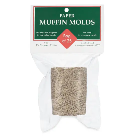 Paper Muffin Cupcake Molds 25-Pack, Brown/Gold Pattern, 2.75-Inches W x 2-Inches H {2}