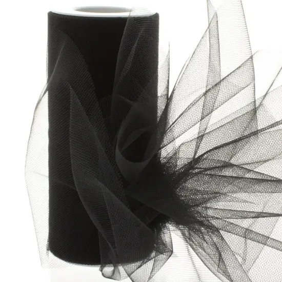 6" Premium Tulle Black 100 Yard {1}