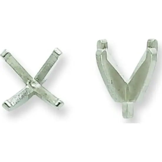 14K White Gold Tru-Seat 4 Prong Princess Peg Head 6mm {1}