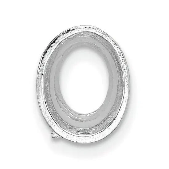 14K White Gold Oval Tapered Bezel Setting 8x6mm {2}