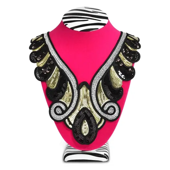 Glamorous Flourish Sequin Collar Applique 11" x 9"Sequin Collar {3}