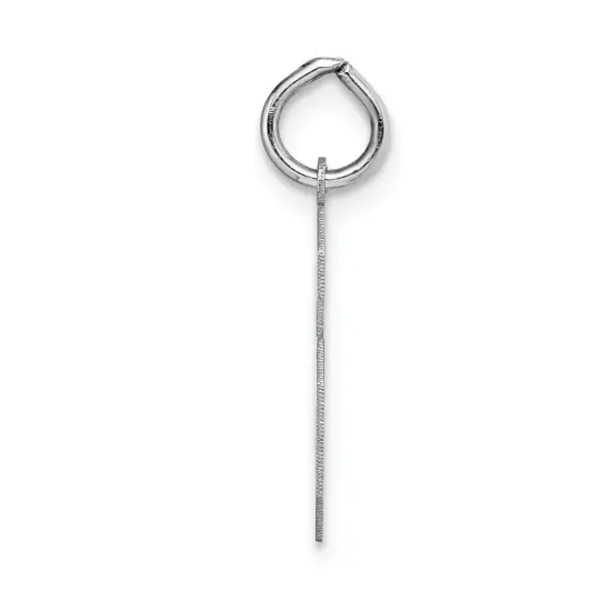 14K White Gold Medium Satin Number 6 Charm Pendant Jewerly 21mm x 8mm {3}