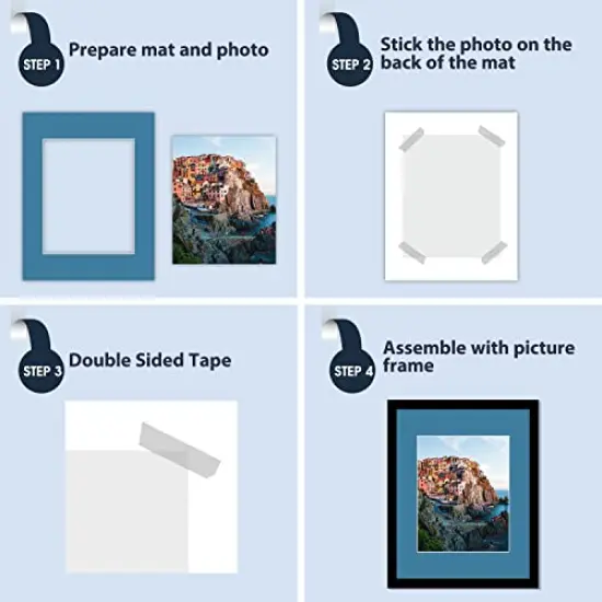 10 Pack 11x14 Mixed Colors White Core Picture Mats for 8x10 Photos {5}