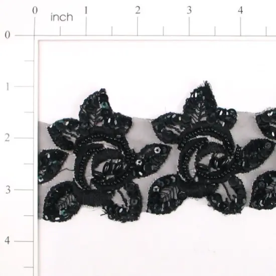 Vintage Rose Lace Trim Black Iris {3}