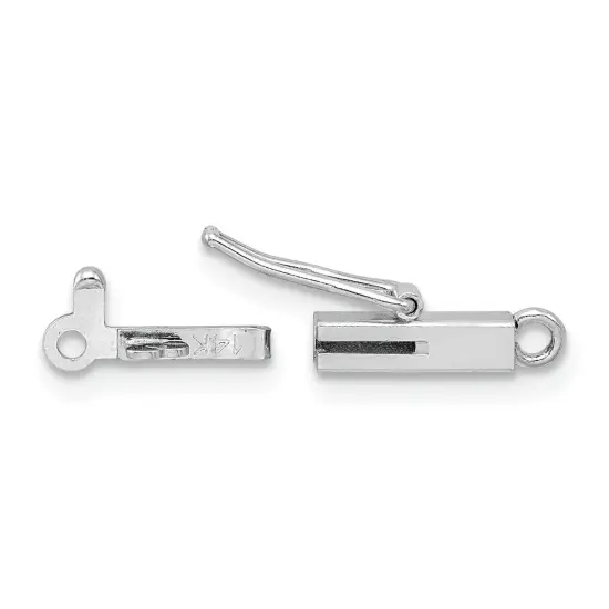 14K White Gold Barrel Clasp 8.1mm {1}