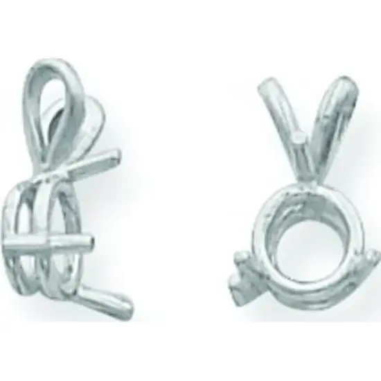 14K White Gold 0.5ct 3 Prong Round Pendant Setting {1}