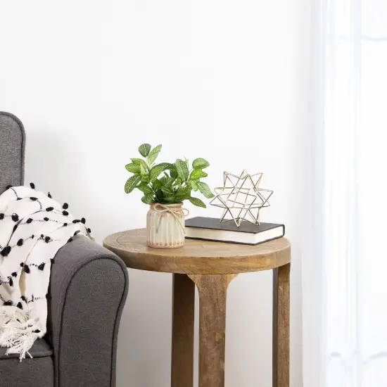 Northlight Reticulated Artificial Spring Foliage in Ceramic Pot - 8" Green {3}