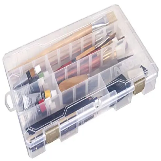 ArtBin 5004AB Large Solutions Box with Dividers, Art & Craft Organizer, [1] Plastic Storage Case, Clear {4}
