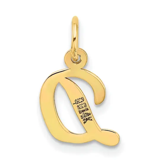 14K Yellow Gold Small Script Initial Letter D Charm Jewerly 17mm x 11mm {4}