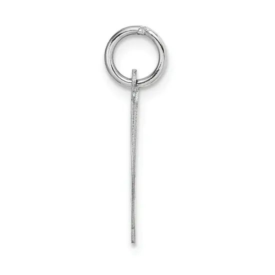 14K White Gold Large Fancy Script Initial W Charm Jewerly 22mm x 17mm {3}