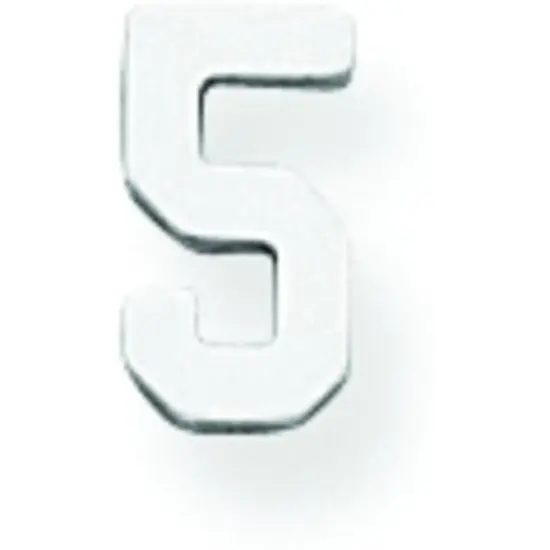 14K White Gold Number 5 5mm {1}