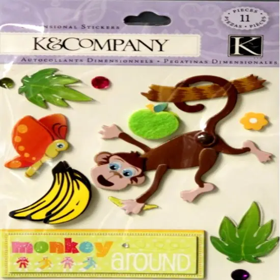 K & Company Monkey Around Dimensional Stickers {1}