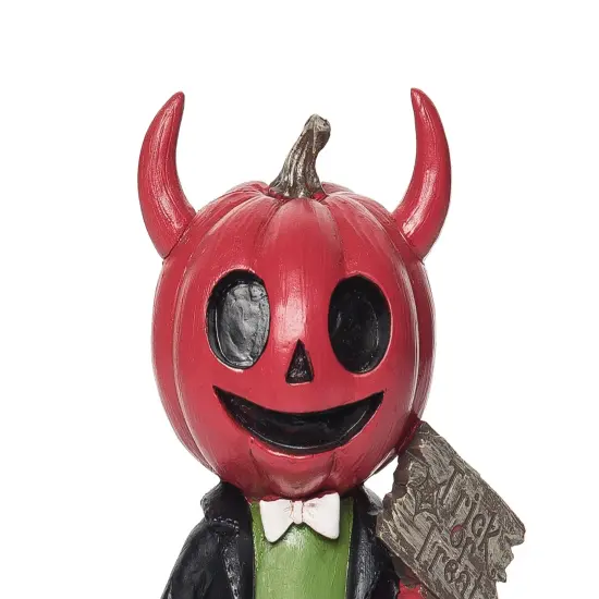 Trick or Treat Devil Pumpkin Head Kid Small Halloween Figurine {3}