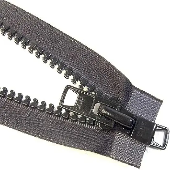 #10 Heavy Duty Marine Grade YKK Separating Zipper - Metal Tab Slider - Color Black - Choose Your Length - Made in The United States (1 Zipper Per Pack) (36" Inches) {1}