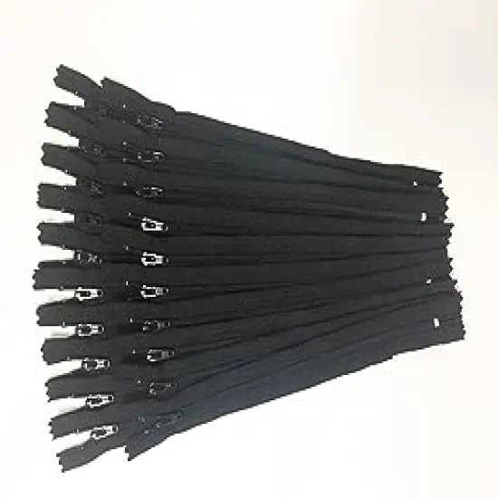 9 Inch Black YKK Zippers Number 3 Nylon Coil Set of 20 Pieces {1}