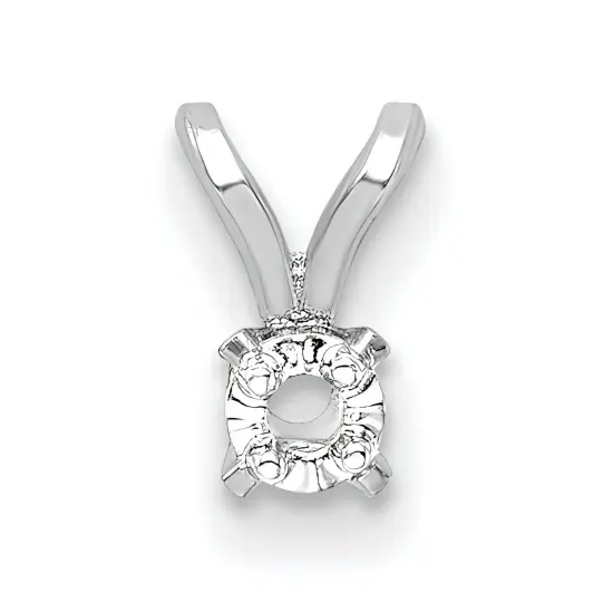 14K WG .05ct 4 Prong Round Illusion Pendant Setting {2}