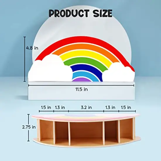 GAMENOTE Wooden Pen Holder & Pencil Holders - Rainbow Supply Caddy Phone Holder Desk Organizer for Office Supplies Makeup Brush Classroom Organization for Women & Kids {2}