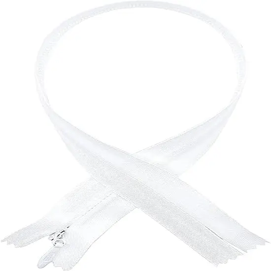 #5 Invisible Bridal Wear YKK (Conceal) White Extra Heavy Duty Zipper - Closed Bottom - Color White - Made in The United States (1 Zipper Per Pack) (24" Inches) {1}