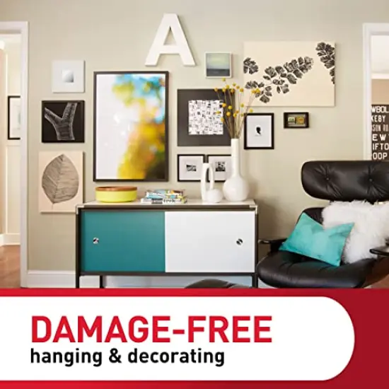 Command Large Picture Hanging Strips, Damage Free Hanging Picture Hangers, No Tools Wall Strips for Living Spaces, 14 White Adhesive Strip Pairs(28 Strips) {6}