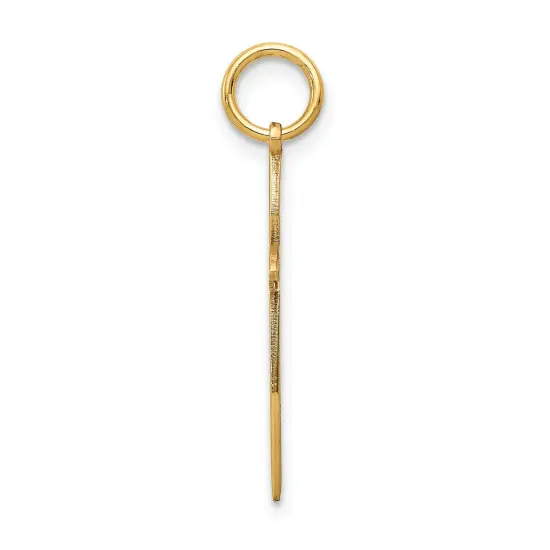 14K Gold Laser Designed Cross Charm Pendant Jewelry 25 x 13 mm {4}