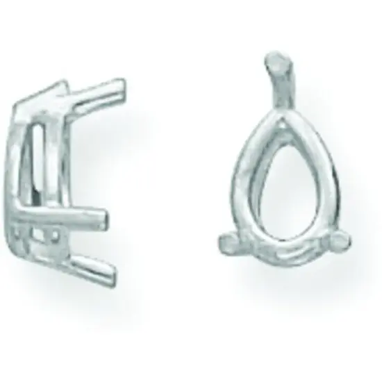 14K WG 3 Prong Pear Wire Basket Head 1.75x2.75mm {1}