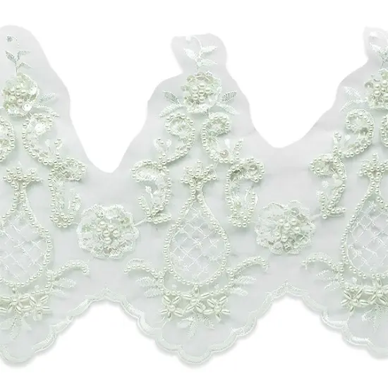 7 3/4" Vintage Teardrop Lace Trim Ivory {3}