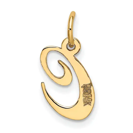 14K Yellow Gold Small Fancy Script Initial C Charm Jewerly 16mm x 13mm {4}
