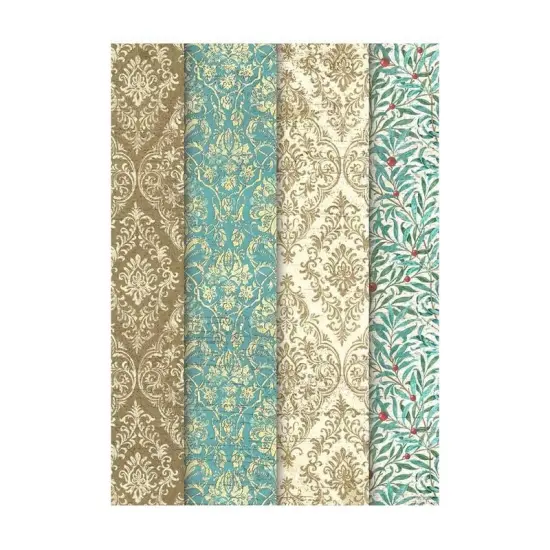 Christmas Greetings A6 Rice Paper Backgrounds Pack - Stamperia {2}