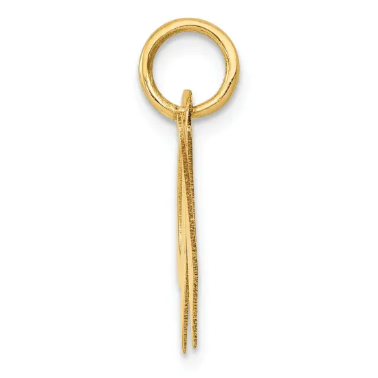 14K Yellow Gold Medium Fancy Script Initial W Charm Jewerly {2}