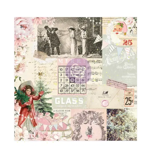 Christmas Market Collection - North Pole Magic - 12"x12" w/ foil details / paper Scrapbook Supplies Material For Craft Notebooksdecoupage Album Journals Planners Art Journaling Bullet {2}