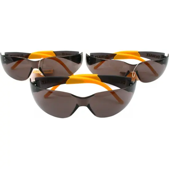 3 Pairs of DeWALT Protector Smoke Lens Safety Glasses {6}